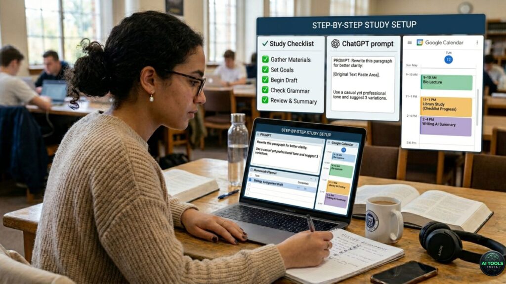 ai homework setup planning desk