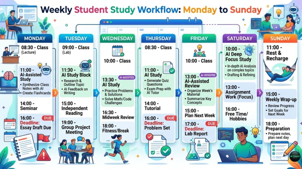 weekly ai study workflow student
