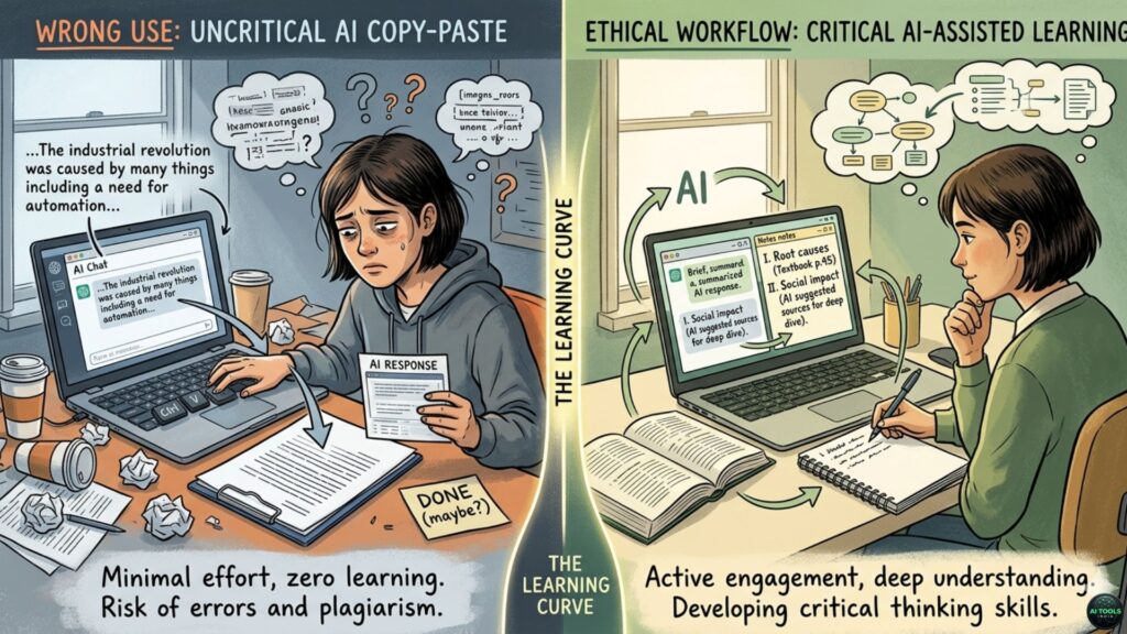 ethical use of ai in homework vs cheating