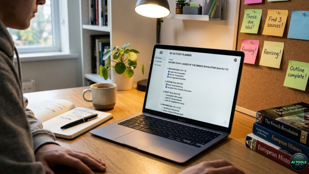 AI study tools breaking homework into smaller tasks