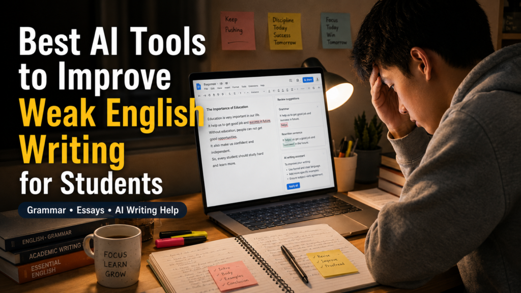 best AI tools to improve weak English writing for students