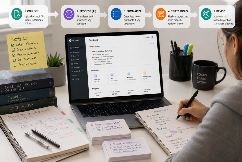 student workflow for cleaning up messy notes using ai