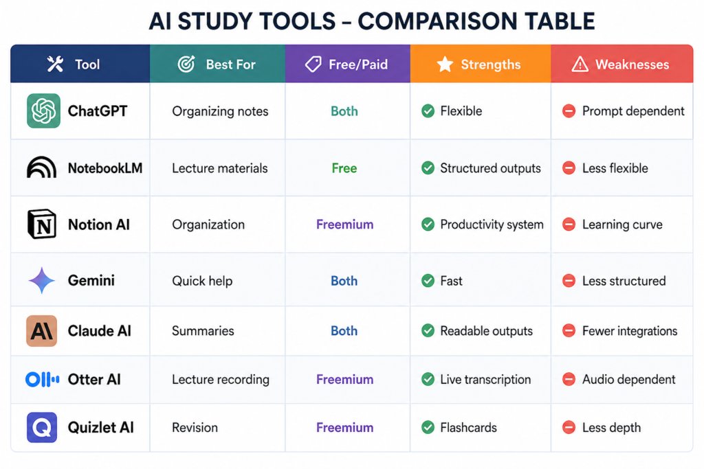 student reviewing messy lecture notes screenshots and incomplete study materials