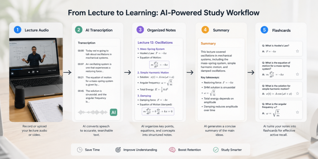 AI lecture note taking workflow for students