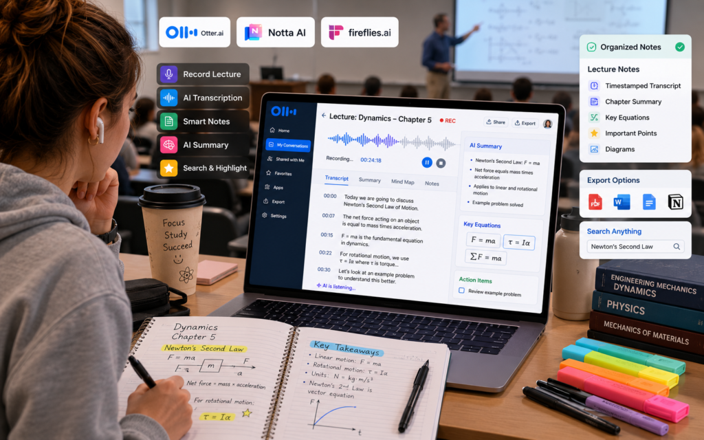 AI lecture transcription tools for students