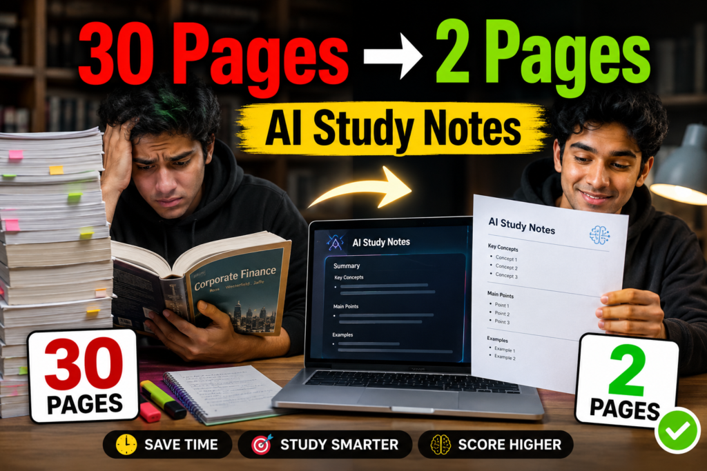 How to Use AI Tools to Turn Textbook Pages Into Short Study Notes