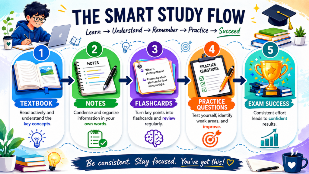 AI-generated flashcards and practice questions from textbook notes