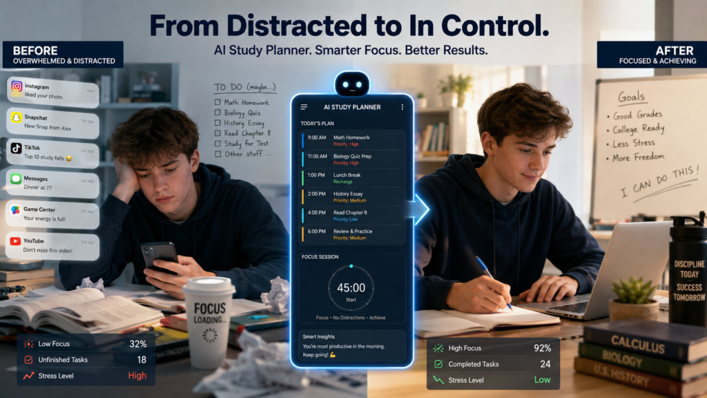 students procrastinating on homework before using AI study tools