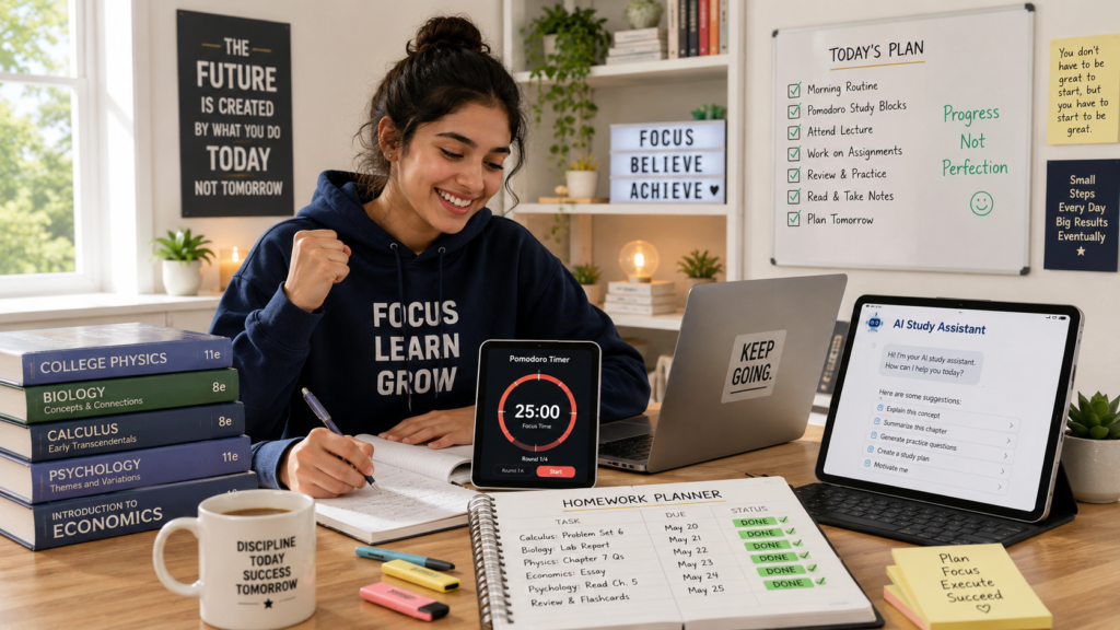 AI productivity tips for homework and studying