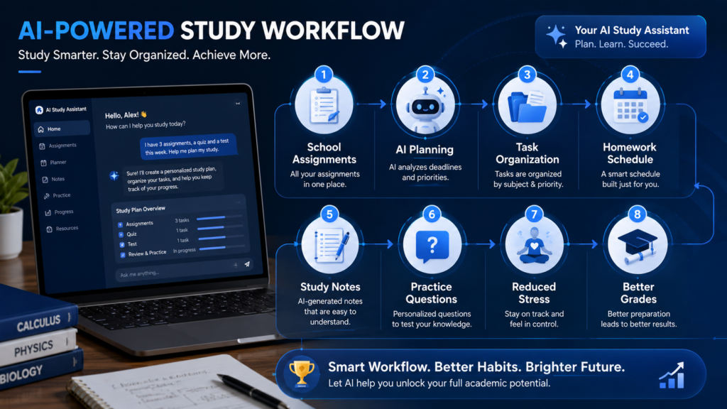 AI schoolwork management workflow