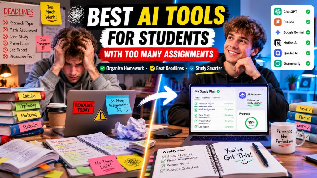 best AI tools for students with too many assignments
