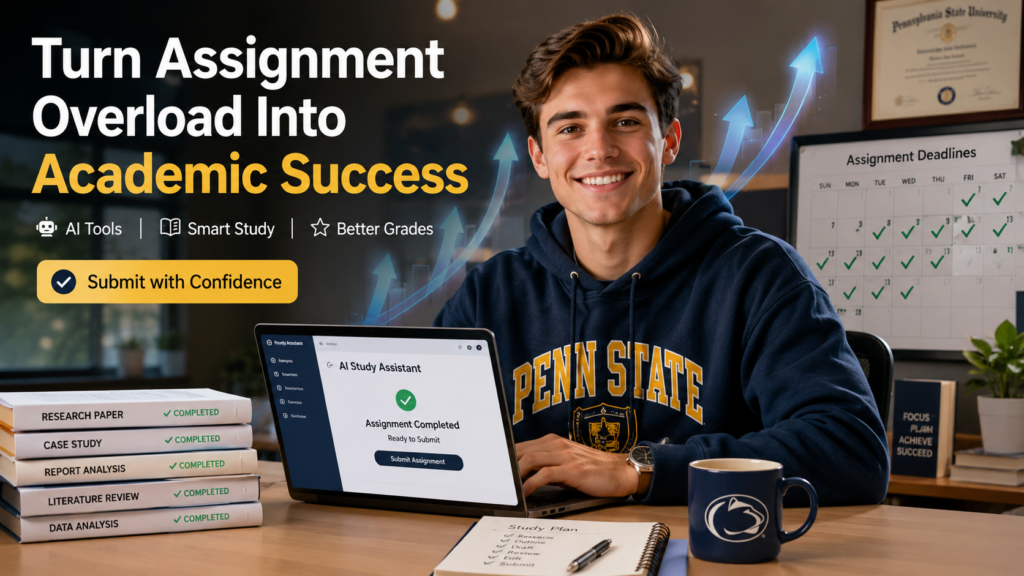 student successfully managing multiple assignments with AI