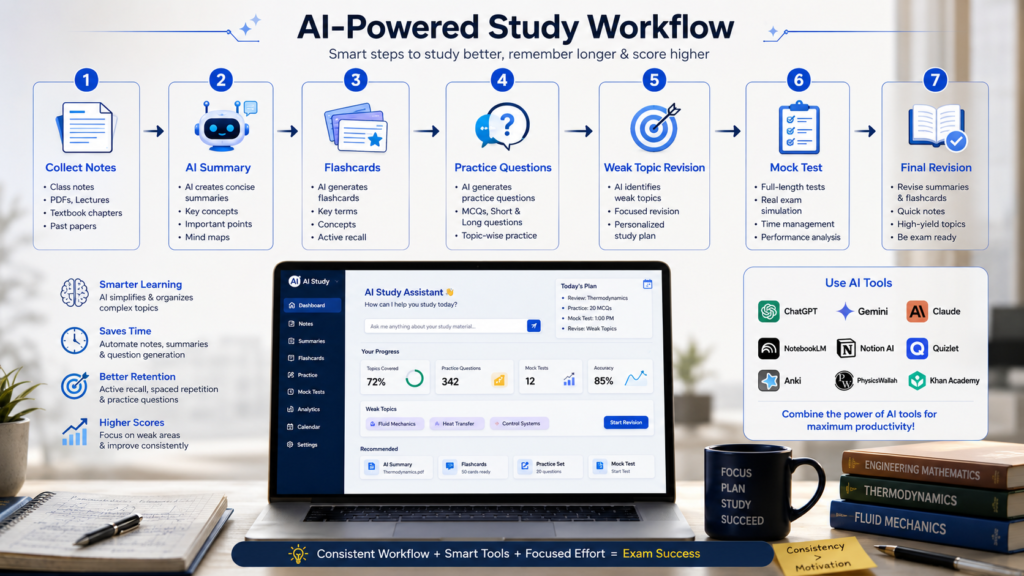 AI exam preparation workflow