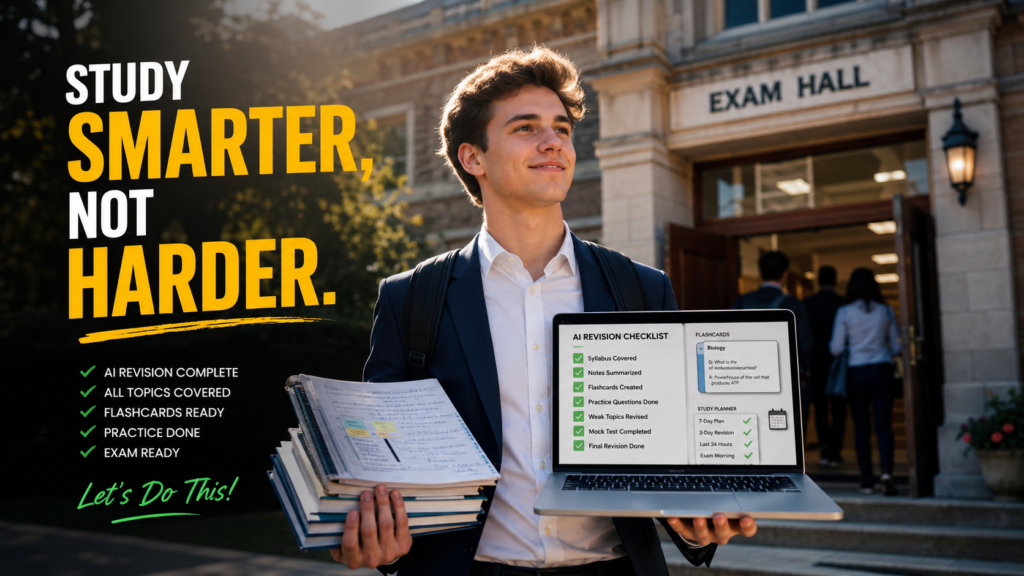 student confidently preparing for exams with AI
