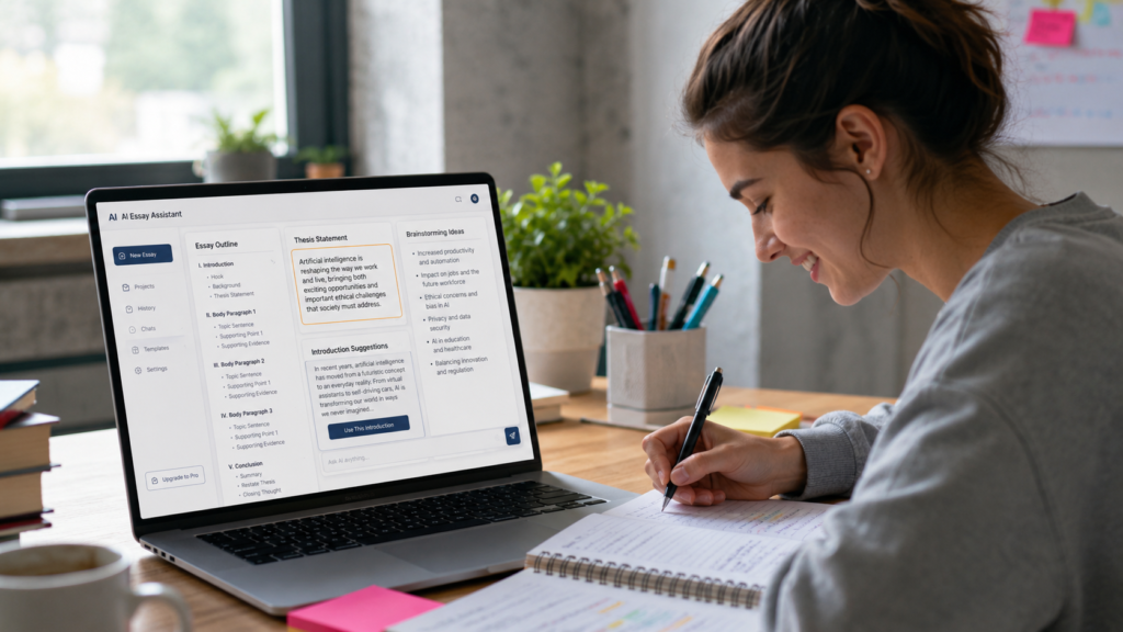 AI creating essay outlines and thesis statements for students