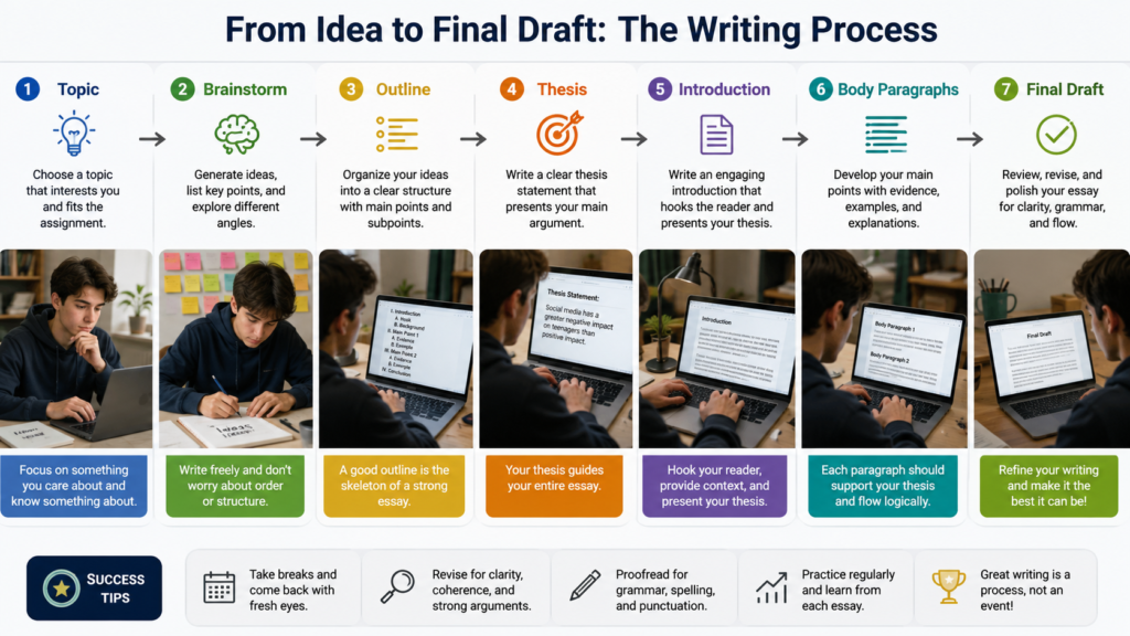 step-by-step AI essay writing workflow for students
