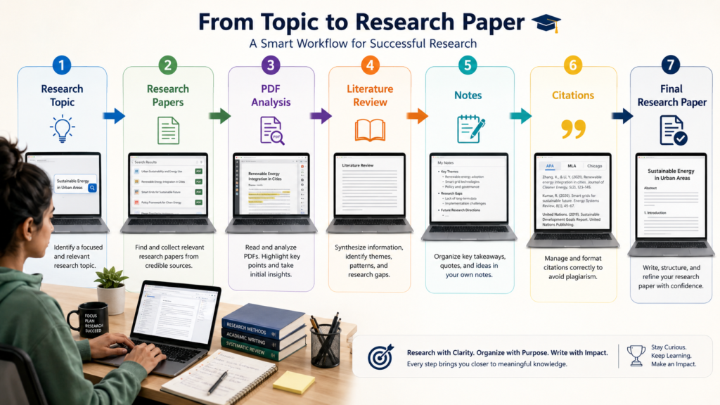 step-by-step AI academic research workflow