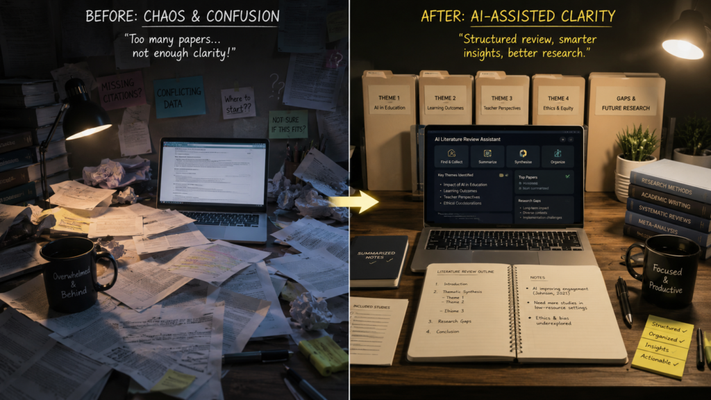 student making common literature review mistakes