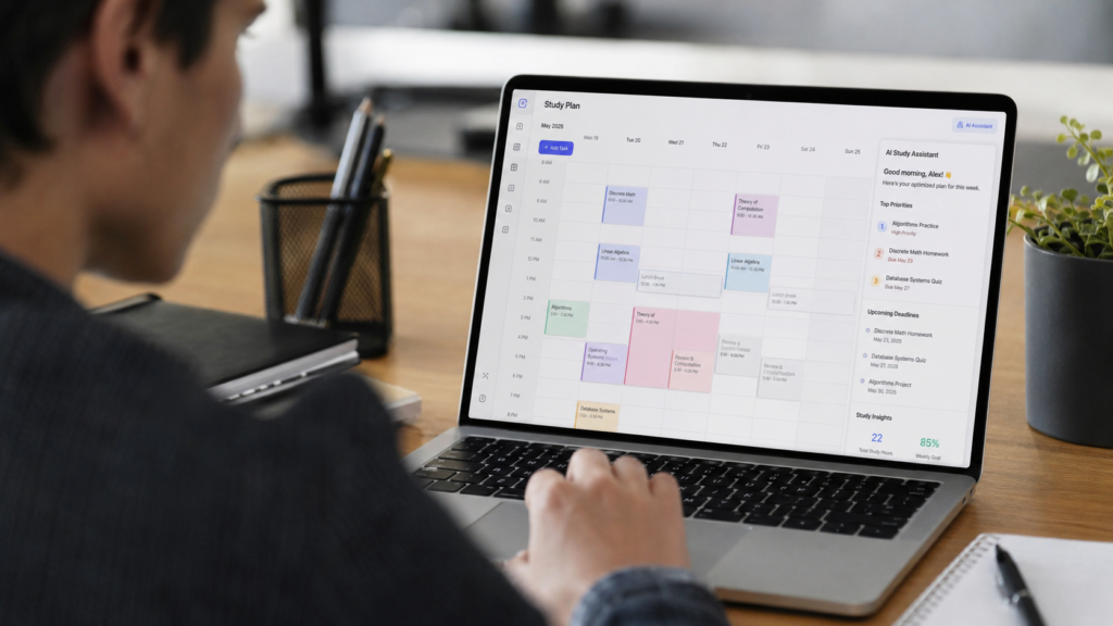 AI automatically organizing student study schedule