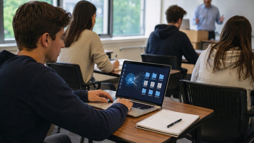 AI note-taking helping college students during classroom lectures