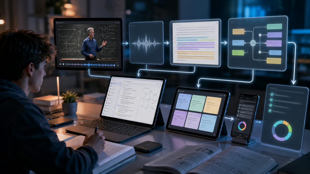 AI note-taking workflow for college students