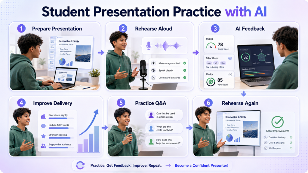 AI-assisted presentation practice workflow for students